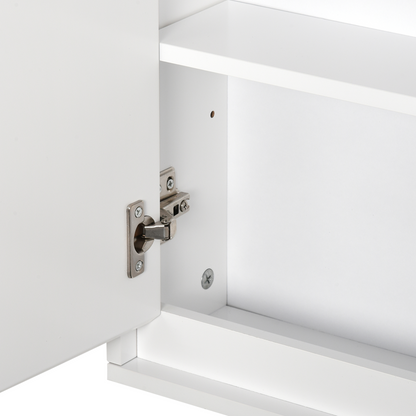Wall Mounted Mirror Cabinet with Storage Shelf Bathroom Cupboard White