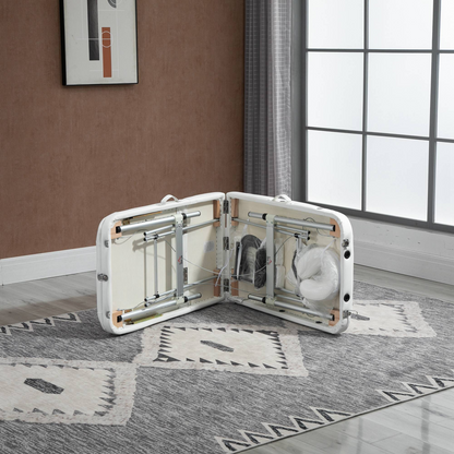 HOMCOM Folding PVC Leather Massage Table Aluminium Frame w/Headrest