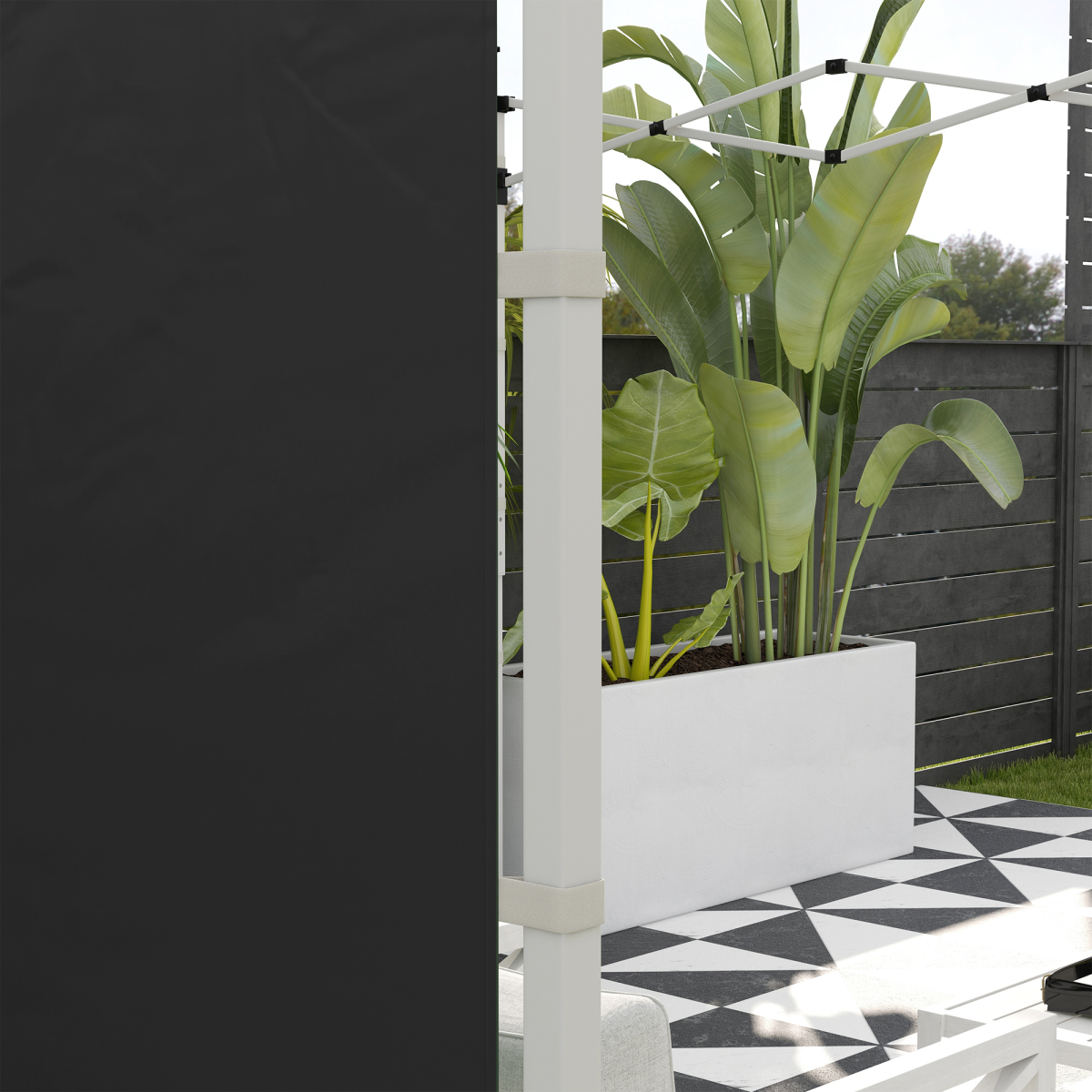 Outsunny 3x3(m) or 3x6m Pop Up Gazebo Side Panels Replacement, 2 Pack, Black