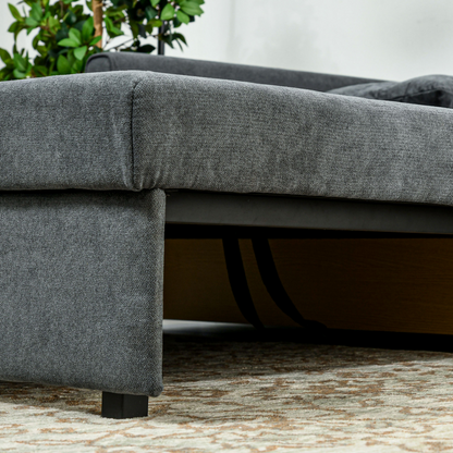 HOMCOM 2 Seater Sofa Bed Convertible Bed Settee with 2 Cushions Storage