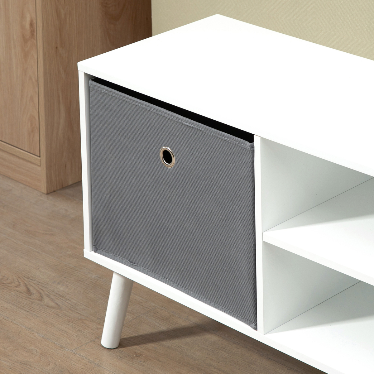 HOMCOM Modern TV Cabinet Stand w/ Shelves & Drawers, Living Room Bedroom