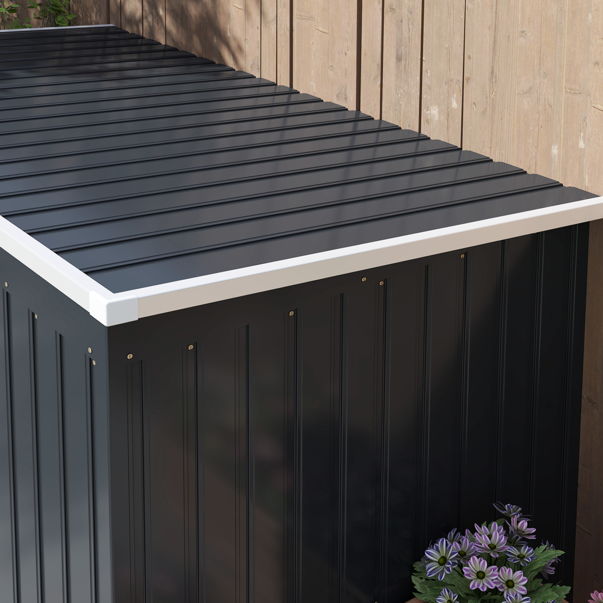 Outsunny 7 x 4ft Metal Garden Storage Shed w/ Double Door Dark Grey
