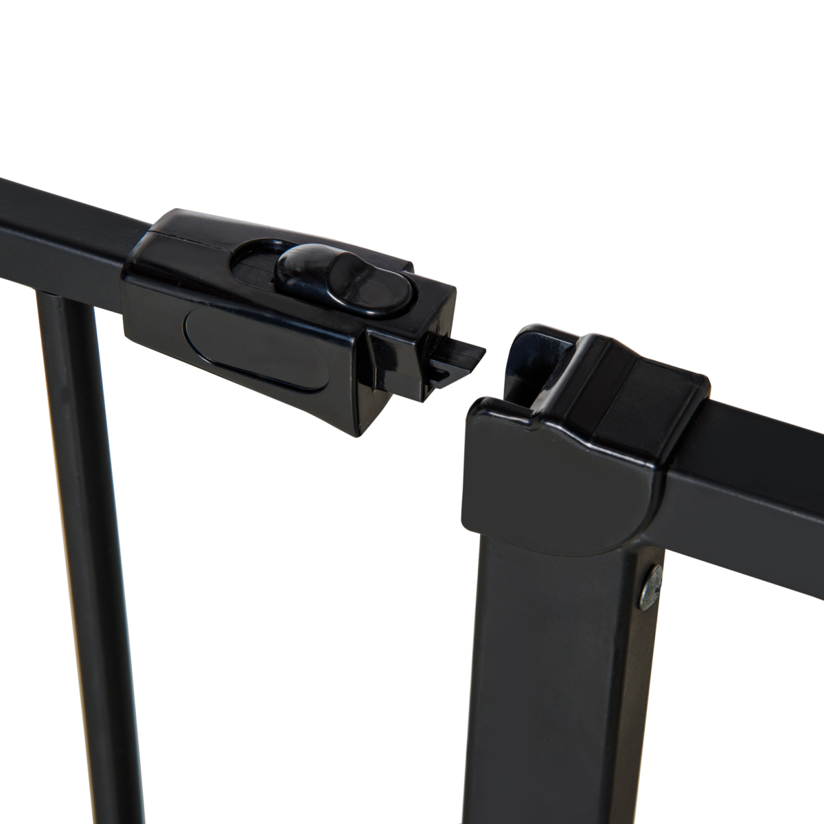 Pressure Fit Dog Gate Pet Barrier for stairs doorway, 76-107cm Width Black