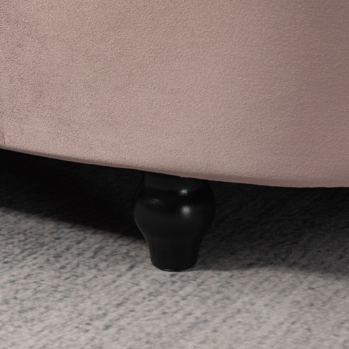 HOMCOM Semi-Circle Storage Ottoman Bench Tufted Upholstered Accent Footrest