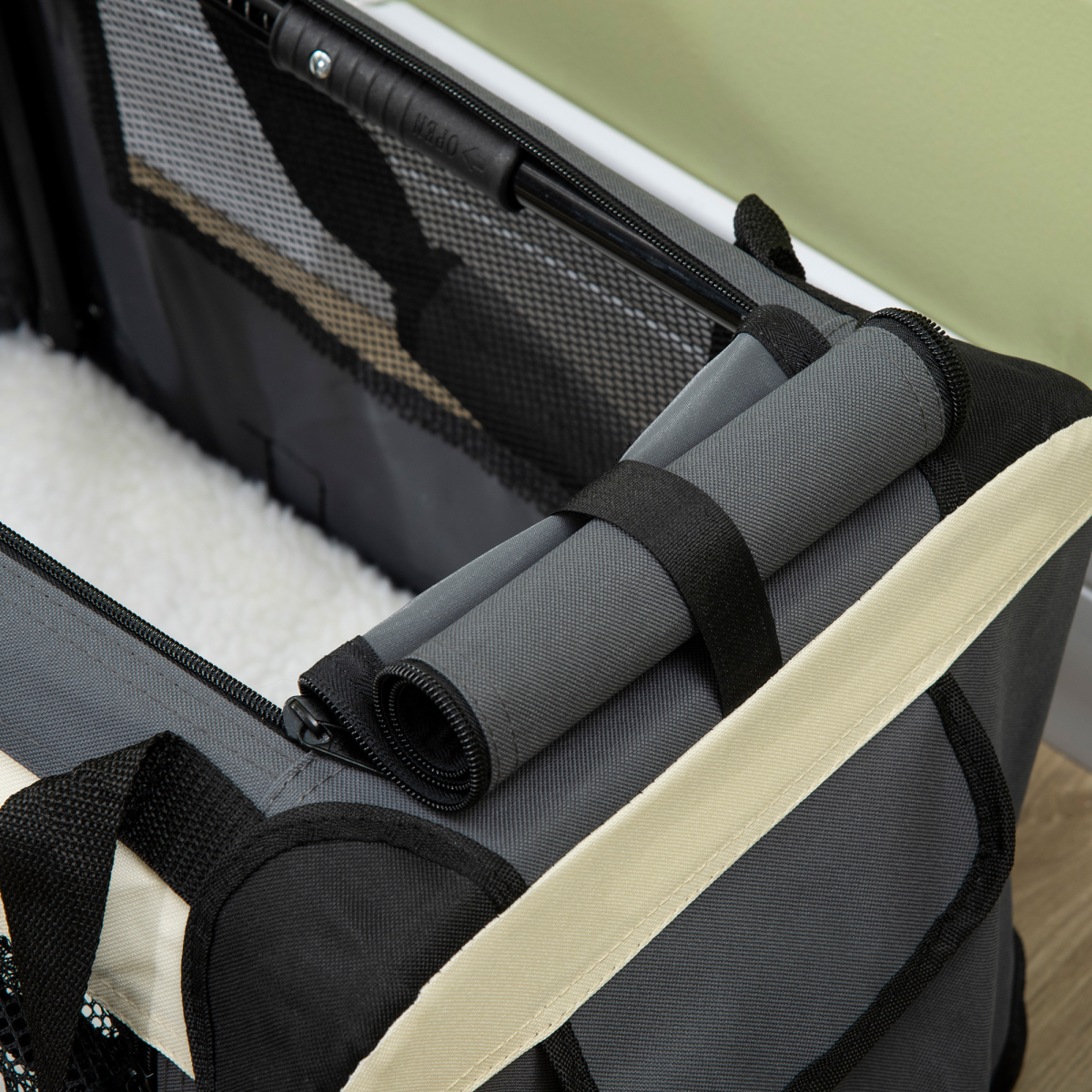 51cm Foldable Pet Carrier w/ Cushion for Mini Dogs and Cats - Grey Pawhut