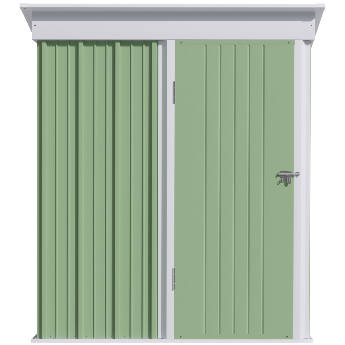 Outsunny Steel Garden Shed, Small  Lean-to Shed for Bike Tool, 5x3 ft, Green