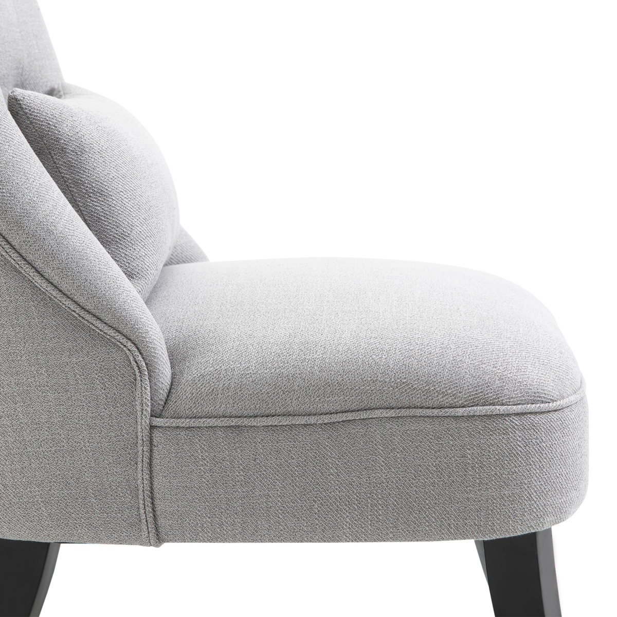 Fabric Single Sofa Dining Chair Upholstered W/ Pillow Solid Wood Leg Living Room