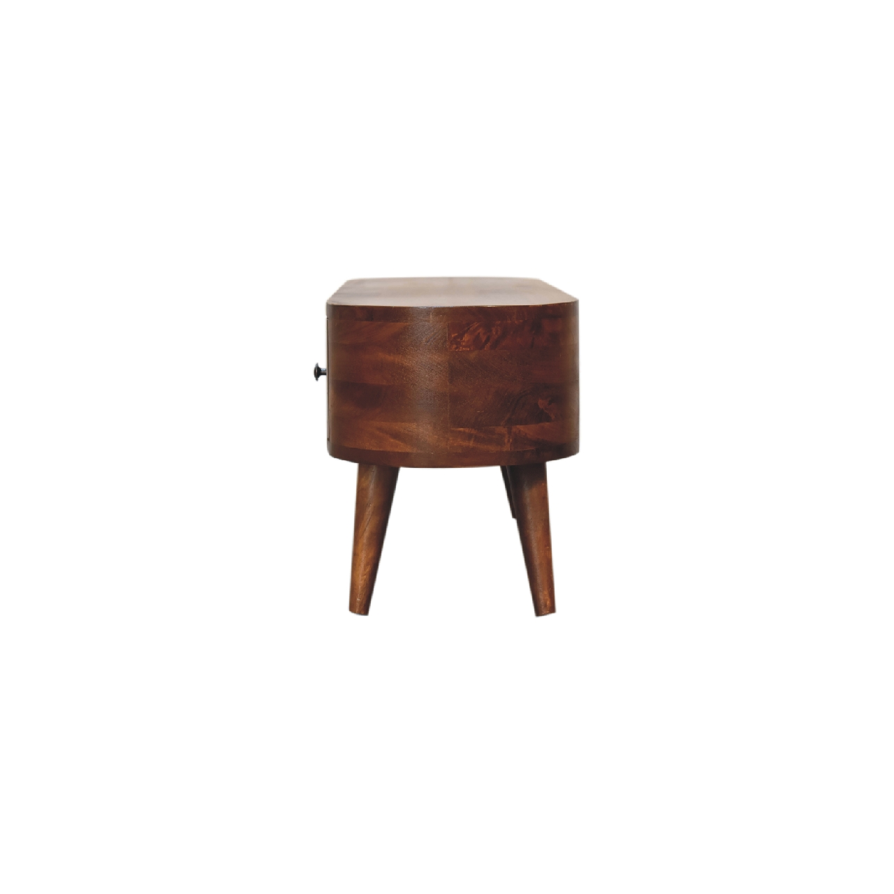 Artisan Furniture Solid Wood Chestnut Round Open Media Unit, 2 Drawers, Brown