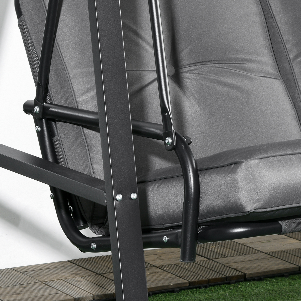 Outsunny 2 Seater Garden Outdoor Swing Chair Hammock w/ Adjustable Canopy