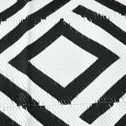 Outsunny Reversible Waterproof Outdoor Rug with Carry Bag, 182 x 274 cm, Black