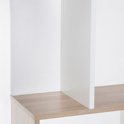 5-tier Display Shelving Storage Bookcase S Shape design Unit Natural