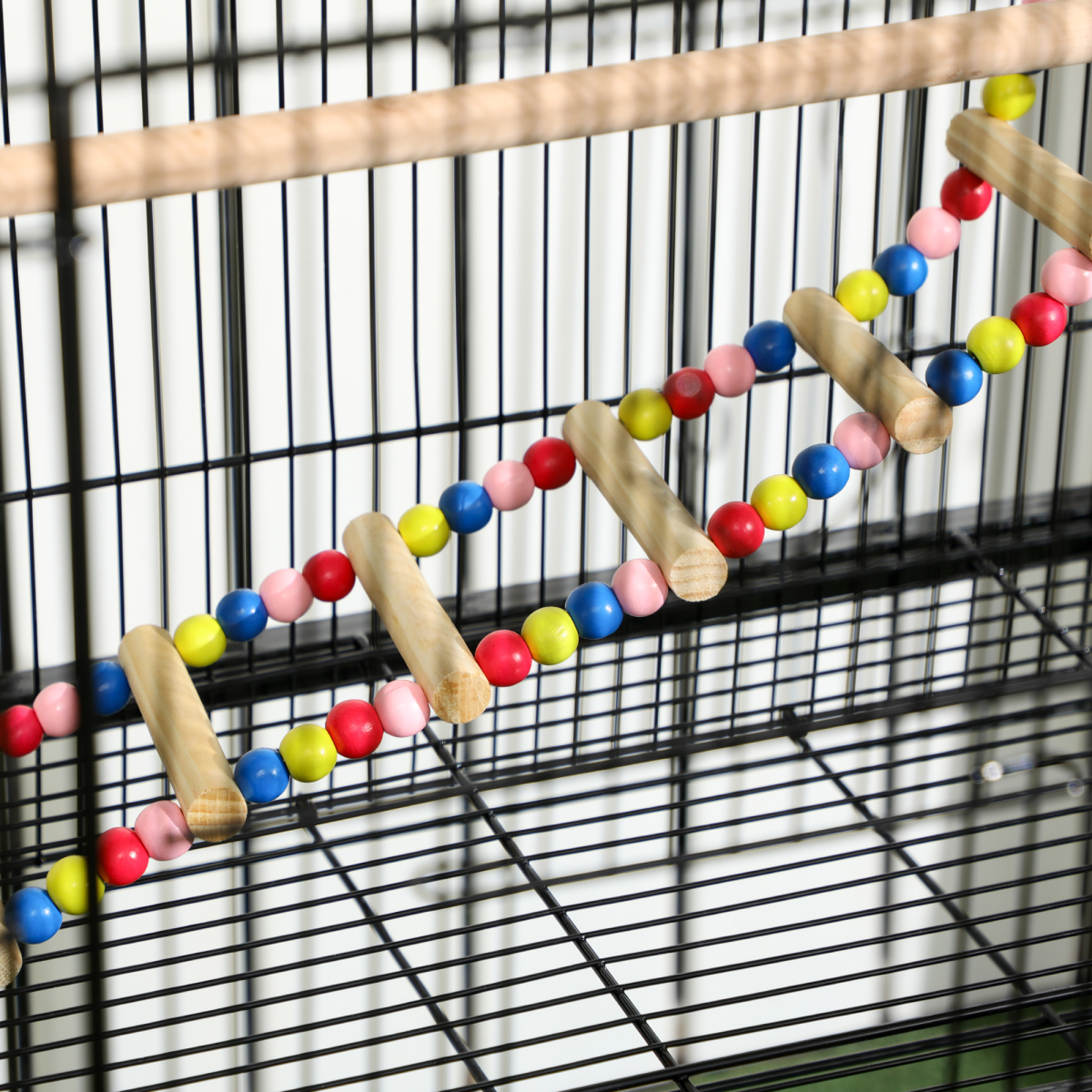 Bird Cage, with Stand, Wheels, Toys, for Budgies, Finches, Parakeets