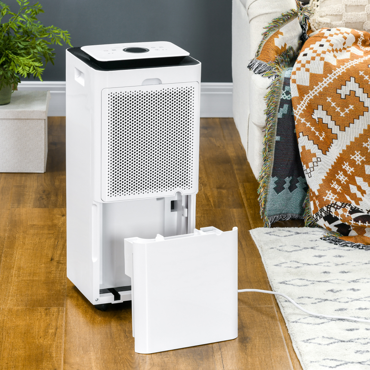 HOMCOM 16L/Day Protable Quiet Air Dehumidifier with Purifier, Timer, 5 Modes