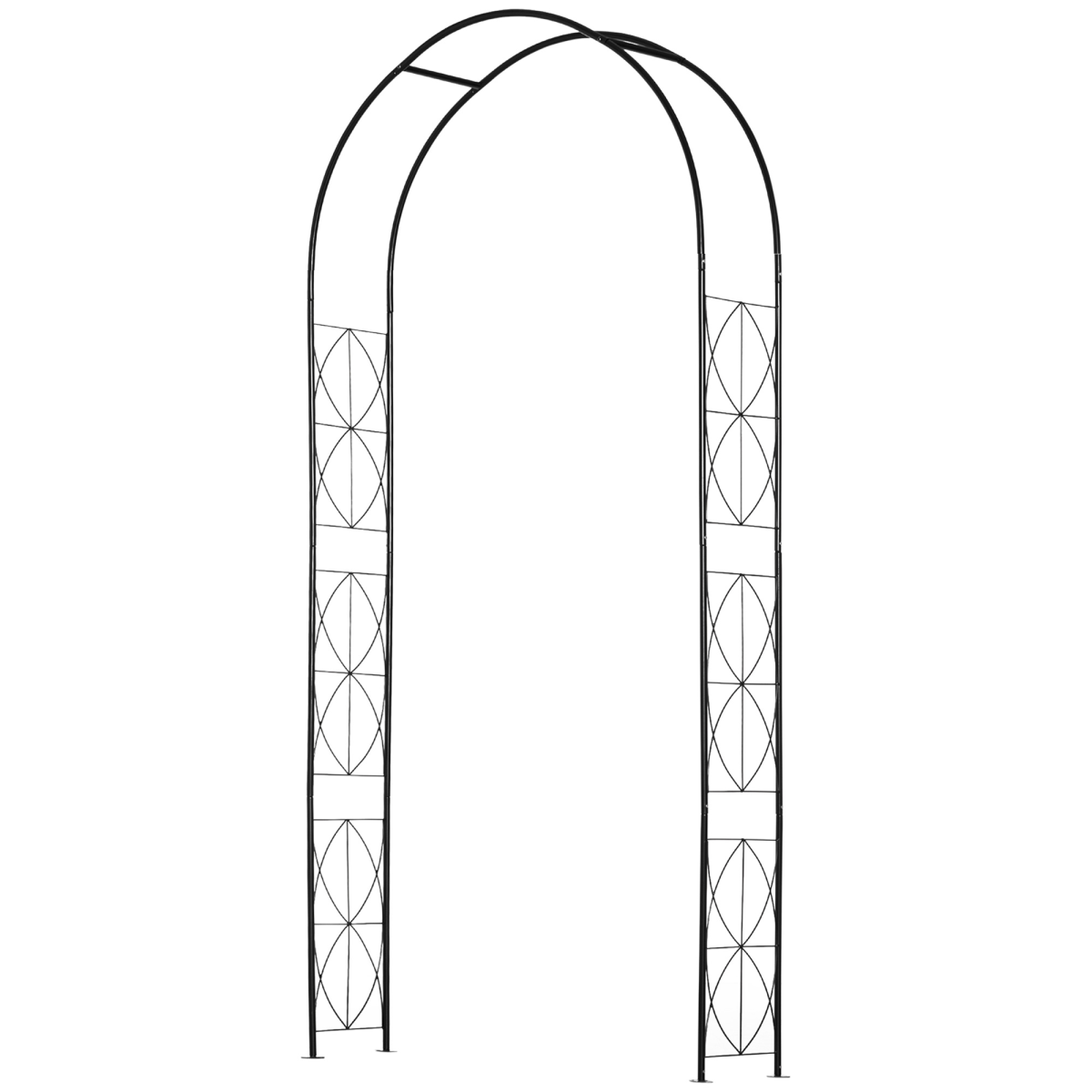 Metal Vintage Garden Arch Lawn Arbor Trellis Rose Plant Climbing Rack Outsunny