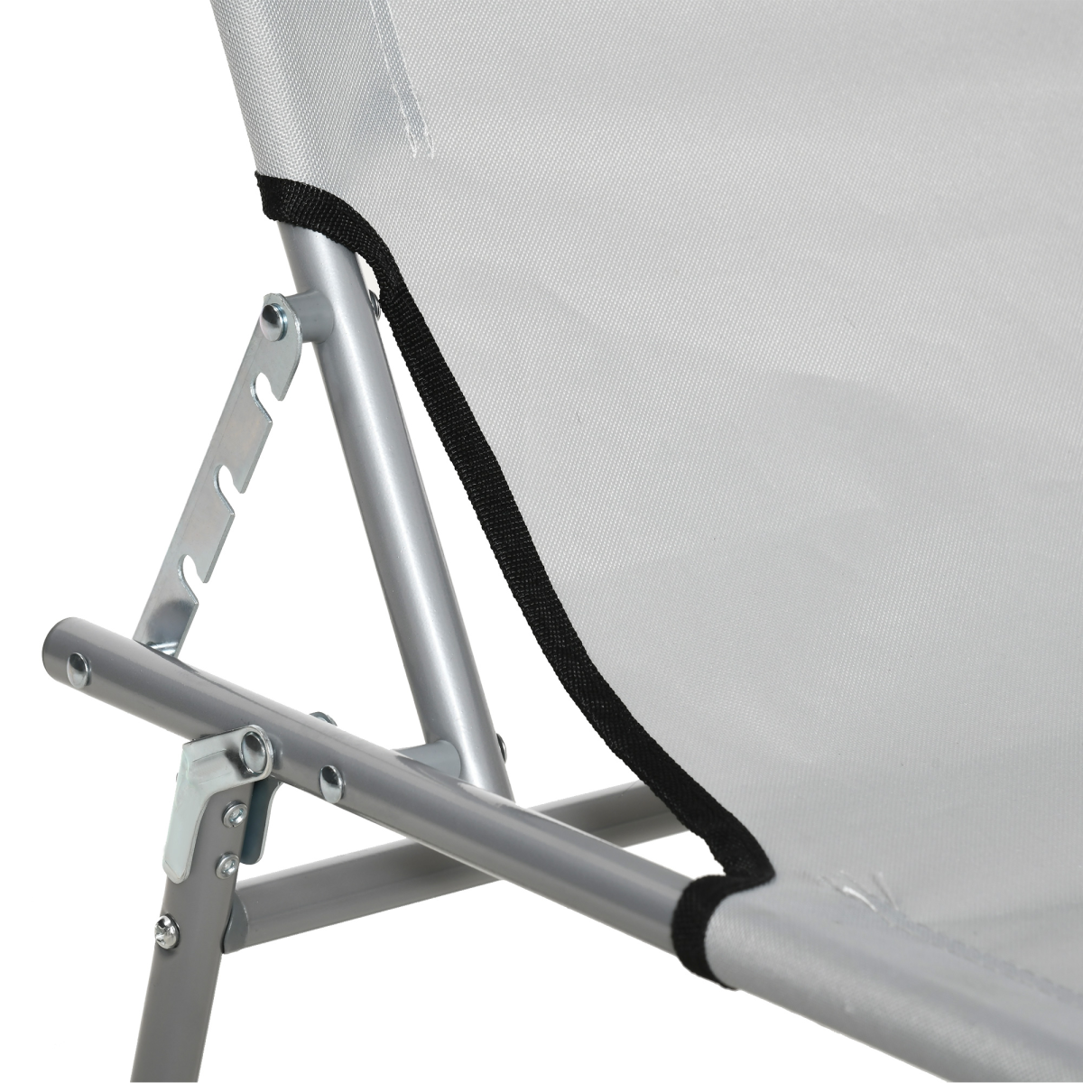 Folding Chair Sun Lounger w/ Sunshade Garden Recliner Hammock Grey