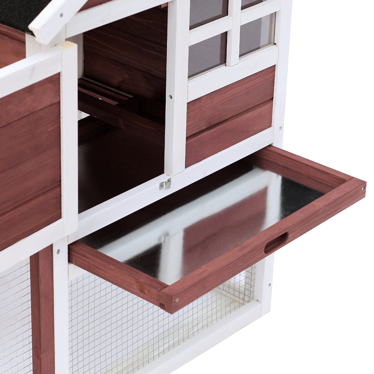 122cm Rabbit Hutch Cage Bunny House Wooden Habitat Pet Small Animal w/ Tray Ramp