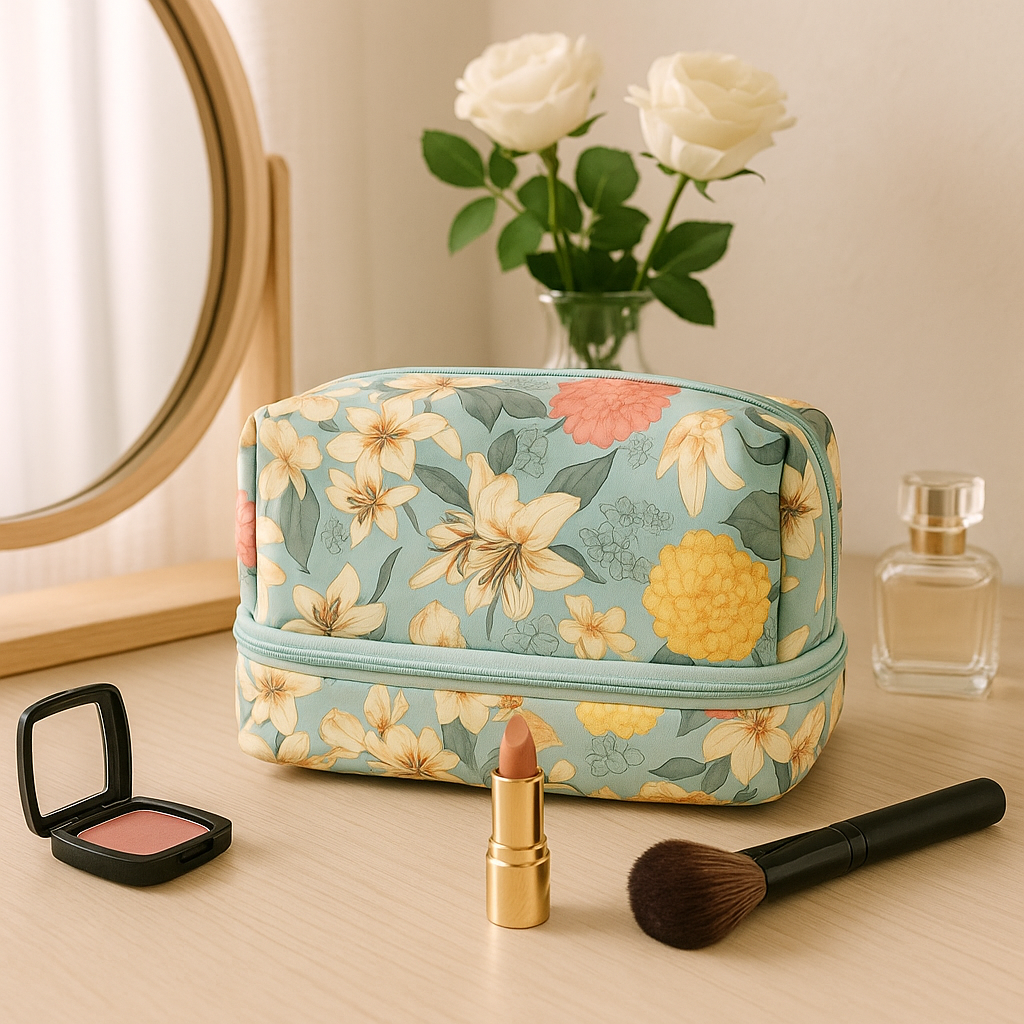 Floral Design Cosmetic Bag