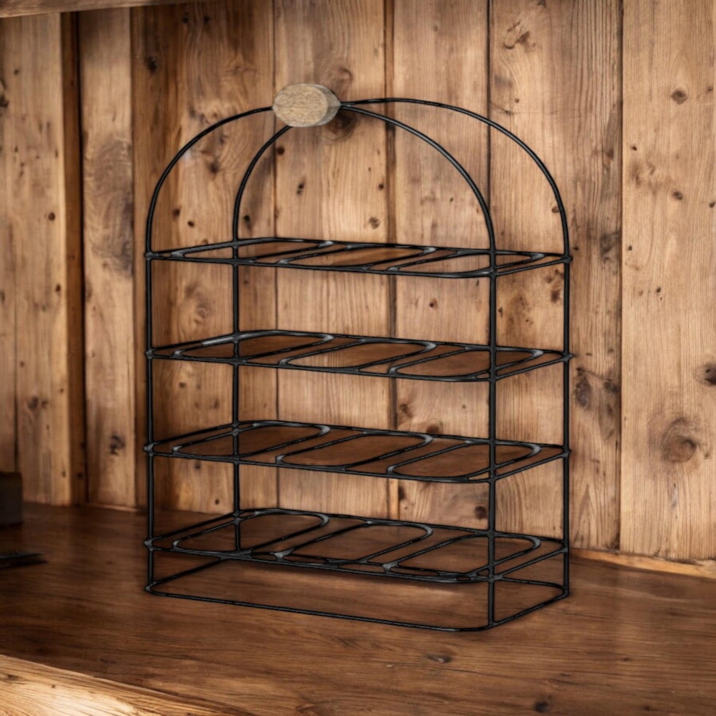 Durable & Stylish Cast Iron Black 8/9/12-Bottle Wine Rack - Premium Organizer with Durable Metal Frame with Elegant Design to Showcase Wine Bottles for Home, Kitchens, or Bars (25" CAST IRON)