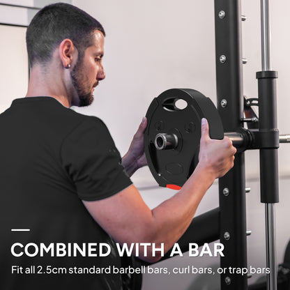SPORTNOW Weight Plates Set, with Two 5kg and Two 2.5kg weights, Black
