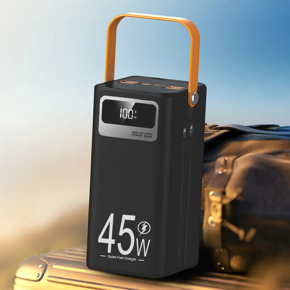 Portable Power Bank 50000mAh Cell Phone Charger 45W Fast Charging Powerbank With LED Flashlight For Huawei Xiaomi iPhone Tablet