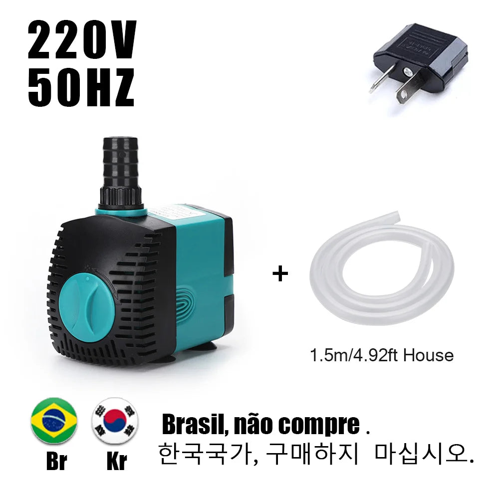 Ultra-Quiet 3/6/10/15/25/35/50/60W Submersible Water Fountain Pump Filter Fish Pond Aquarium Water Pump Tank Fountain