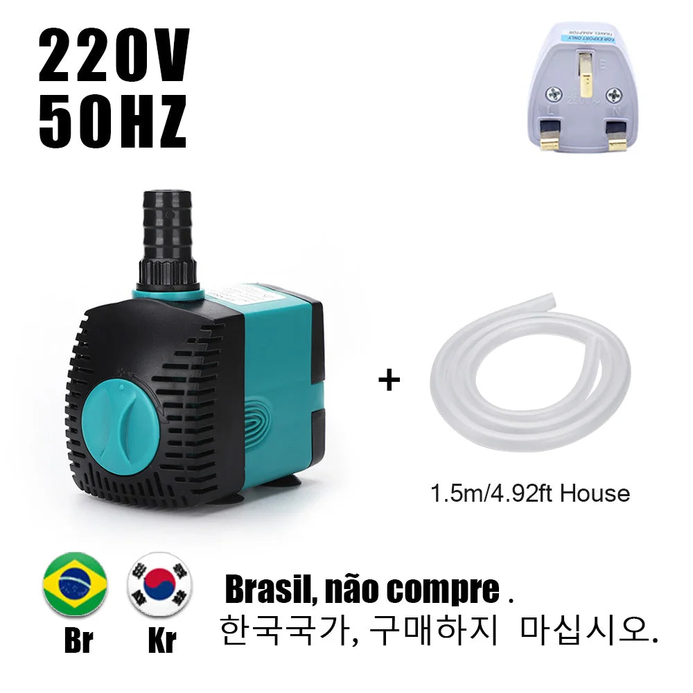 Ultra-Quiet 3/6/10/15/25/35/50/60W Submersible Water Fountain Pump Filter Fish Pond Aquarium Water Pump Tank Fountain