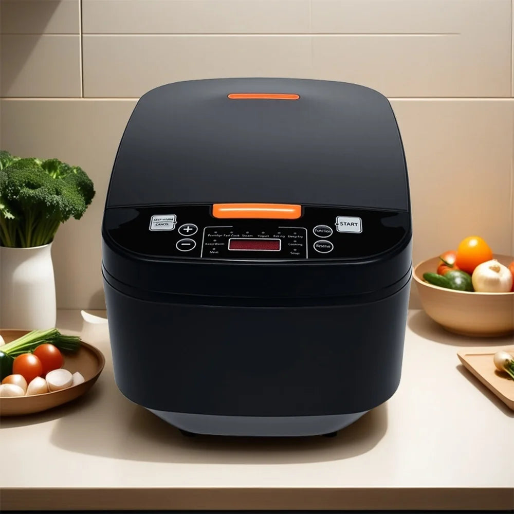 5L Electric Rice Cooker Multi-functional with Steamer Non-Stick Inner Pot 1000W 24H Keep Warm LCD Display for Home Kitchen