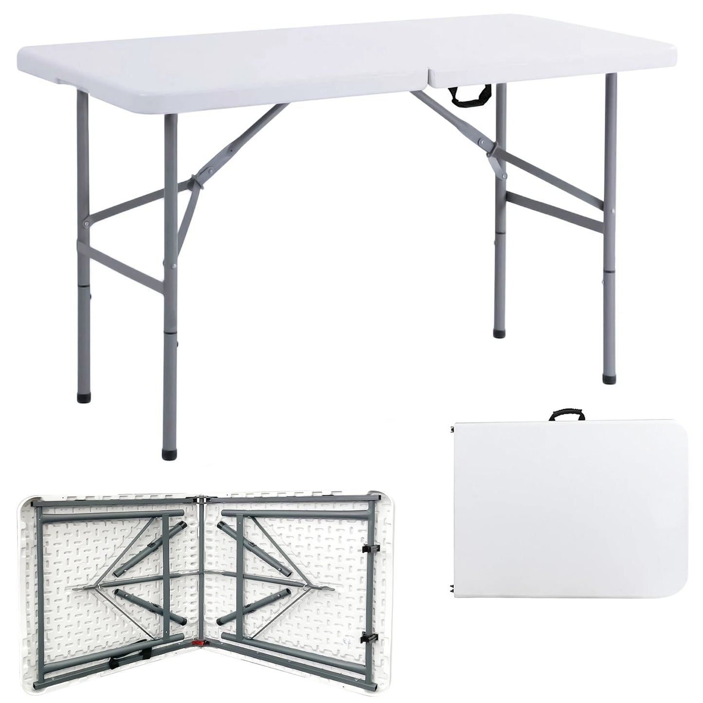 4FT HEAVY DUTY FOLDING TABLE PORTABLE PLASTIC CAMPING GARDEN PARTY CATERING NEW
