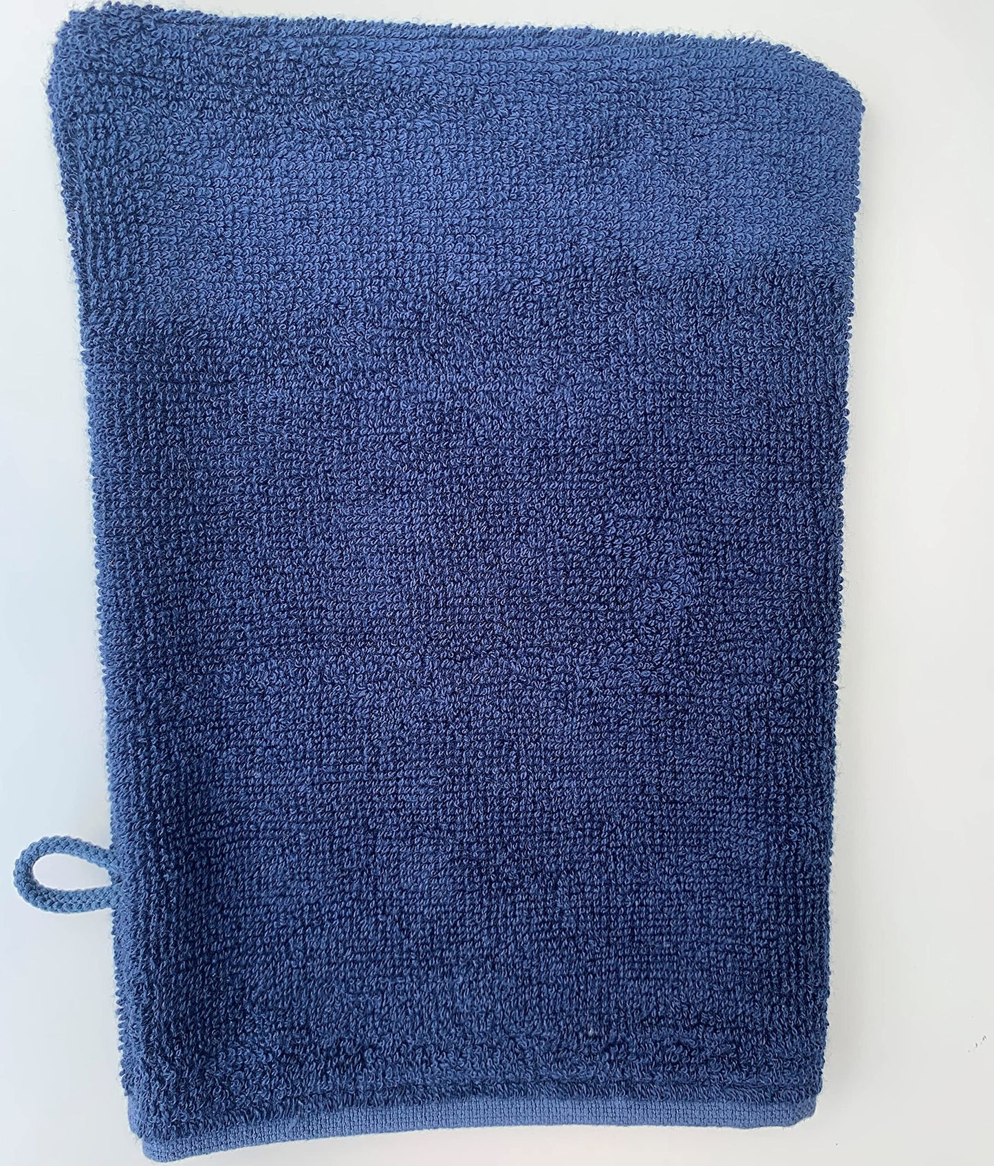 Sue Rossi Ltd Face Cloth Wash Mitt Set 50% Cotton 50% Bamboo 15cm x 22cm Face Flannel Glove Soft Absorbent (Navy Blue 2 Pack)