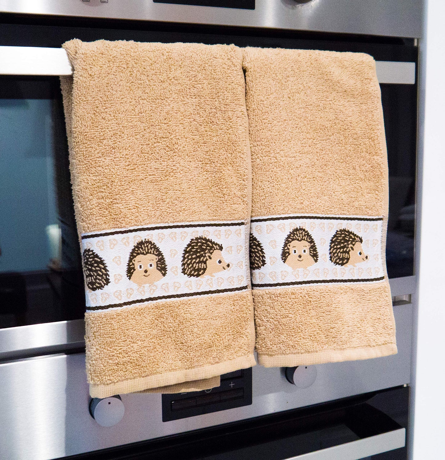 Lex's Linens 2 Pack Animal Tea Towel/Kitchen Towel (Hedgehog)