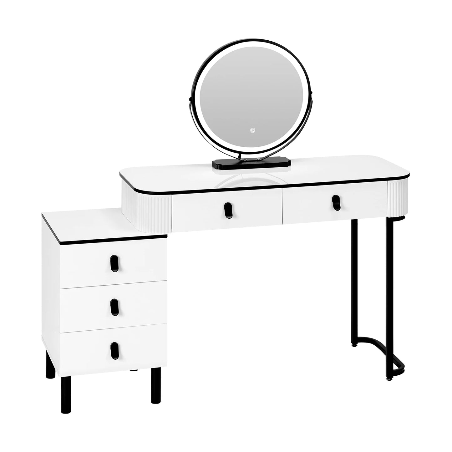 WOLTU Dressing Table with LED Lighting Mobile Mirror Vanity Flexible Assembly Makeup Cosmetic Table for Girls Women Bedroom