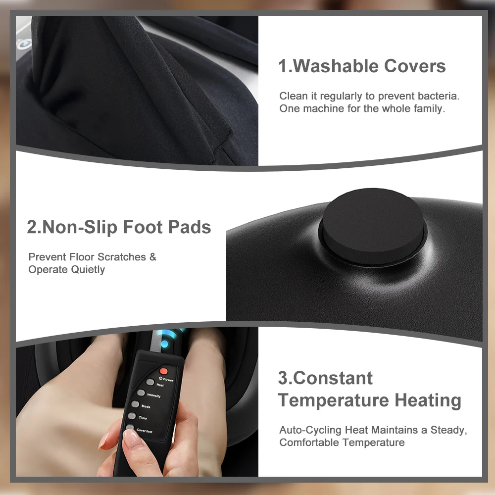 Electric Smart Foot Massager 5-Level Strength Fully Automatic Wrap Airbag Soothing Shiatsu Foot Massager With Remote Control