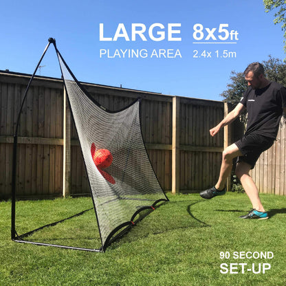 QUICKPLAY SPOT Football Rebounder Net 8x5ft | Multi-Sport Ball Skills Trainer with eCOACH training app | Target Football Rebound Net for Ball Control