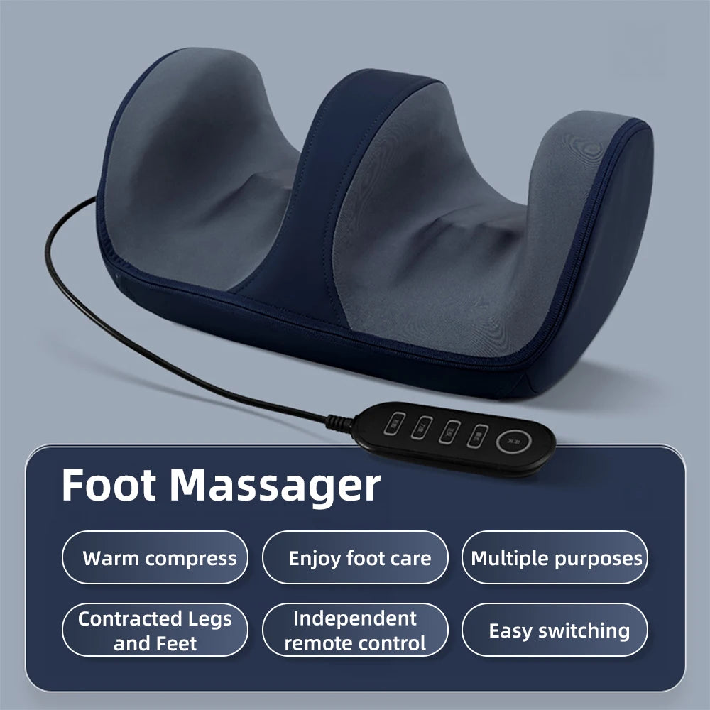 Electric Foot Massager Hot Compression Shiatsu Kneading Roller Foot Deep Tissue Massage Muscle Relaxation Pain Relief Massager