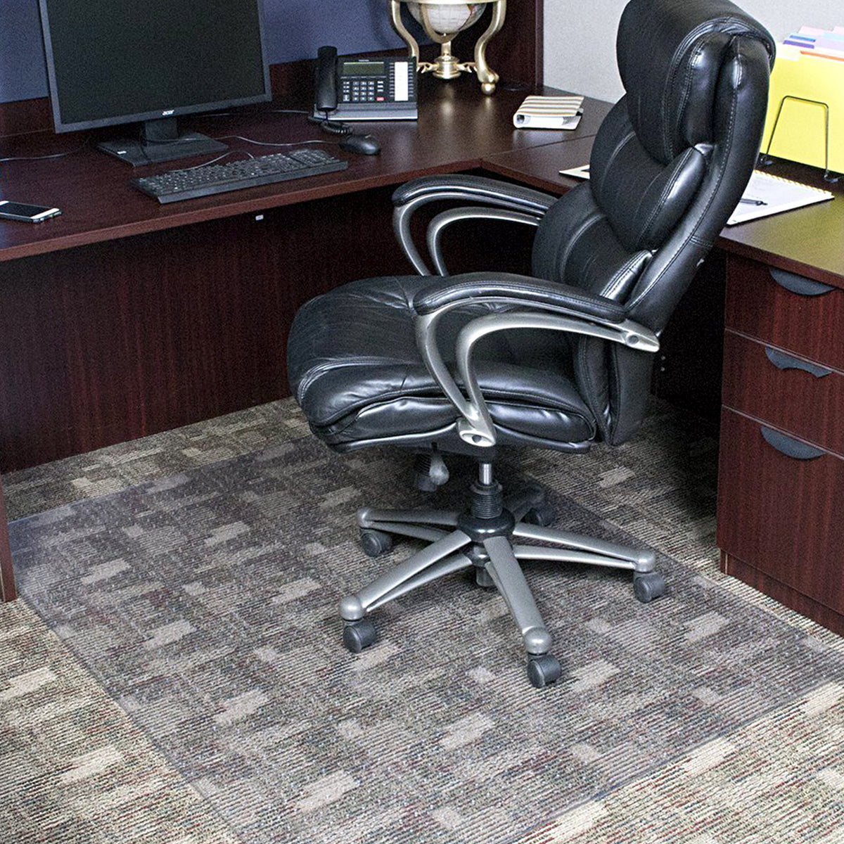Dimex C532003G Rectangle Office Chair Mat for Low Pile Carpet