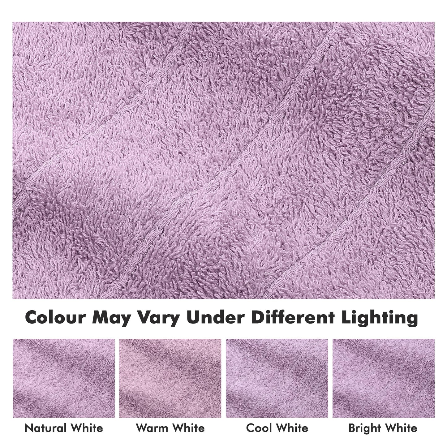 Novo Home Bath Towels Set of 4 – 550 GSM 100% Cotton Lilac Extra Large Towels for Bathroom, Spa Use (70x140 cm)