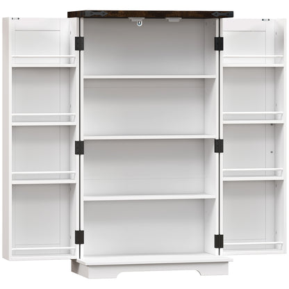 HOMCOM Multi-Storage Farmhouse Style Cabinet - White