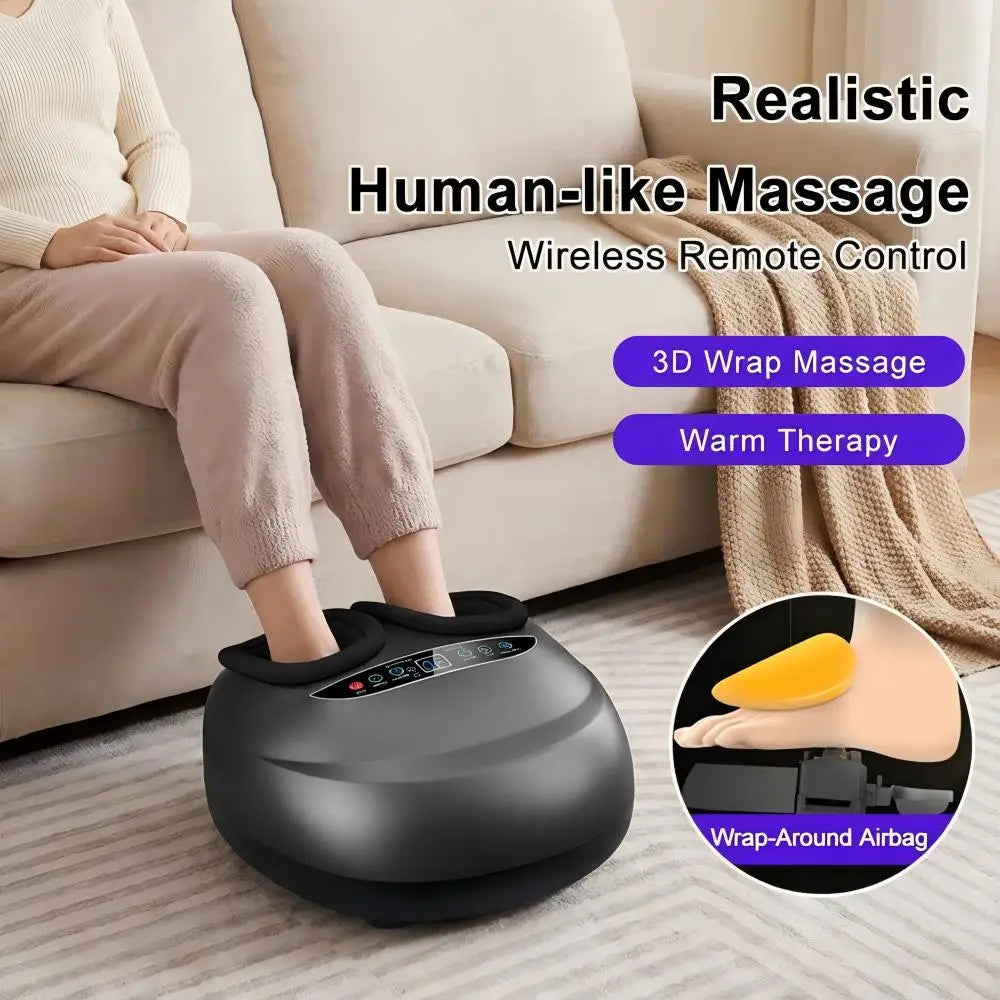 Electric Smart Foot Massager 5-Level Strength Fully Automatic Wrap Airbag Soothing Shiatsu Foot Massager With Remote Control
