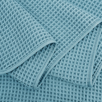 POLYTE Microfibre Quick Dry Lint Free Bath Sheet, 89 x 178 cm, Set of 2 (Green, Waffle Weave)
