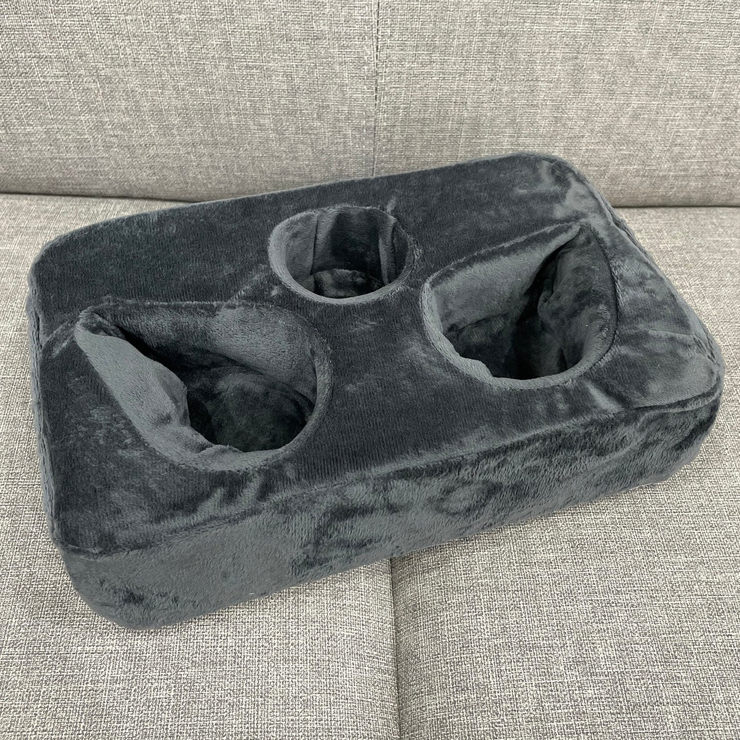 Sofa Cup Holder Caddy Pillow for Drinks, Remote & Phone Organiser