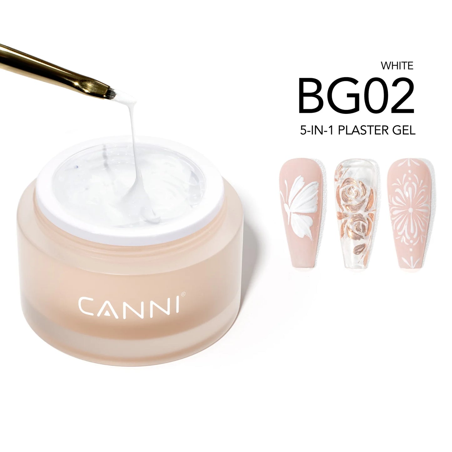 CANNI 10g No-Wipe 5-in-1 Plaster Gel HEMA TPO FREE Nail Art Functional Gel White Black Nail Painting Relief Pattern DIY Manicure