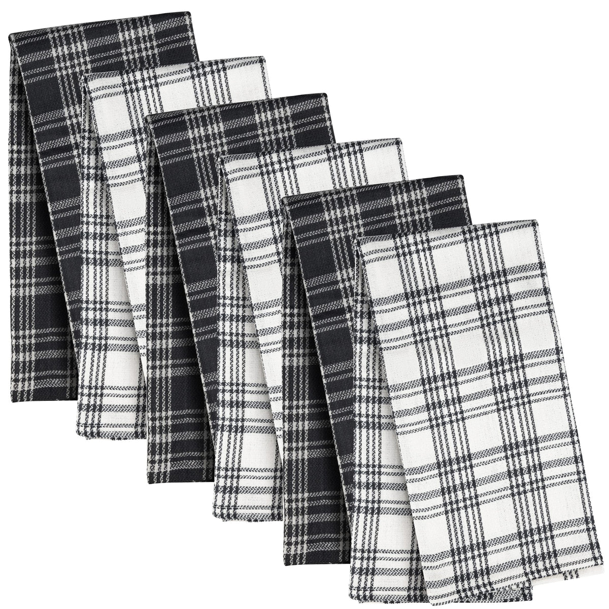 Kitchen Tea Towels Set of 6 – 100% Pure Cotton, Super Absorbent Dish Towels, Soft Lint-Free Cleaning Cloths, Quick Dry