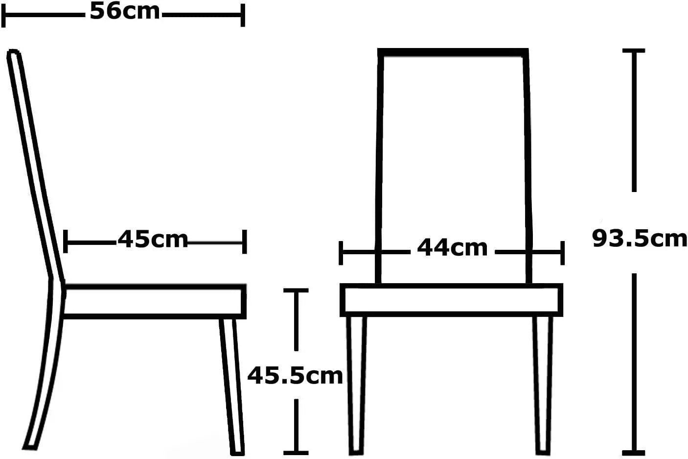 Set of 2 Faux Leather Dining Chairs With Solid Wooden Legs For Home & Commercial Restaurants