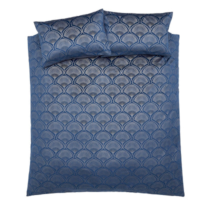 Catherine Lansfield Bedding Art Deco Pearl King Duvet Cover Set with Pillowcases Navy