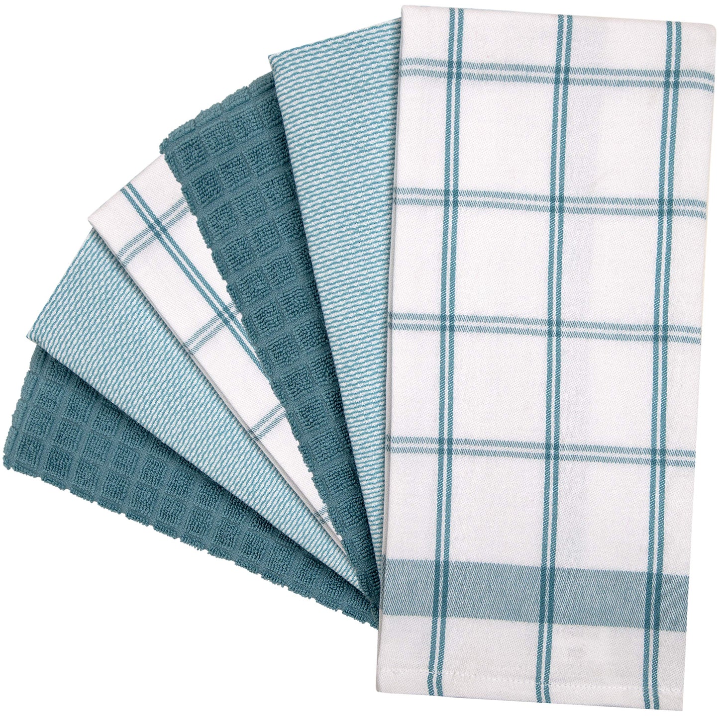 Premium Tea Towels (20”x 28”/ 50 x 70 cm, 6 Pack) – Large Cotton Kitchen Tea Towel – Flat & Terry Towel