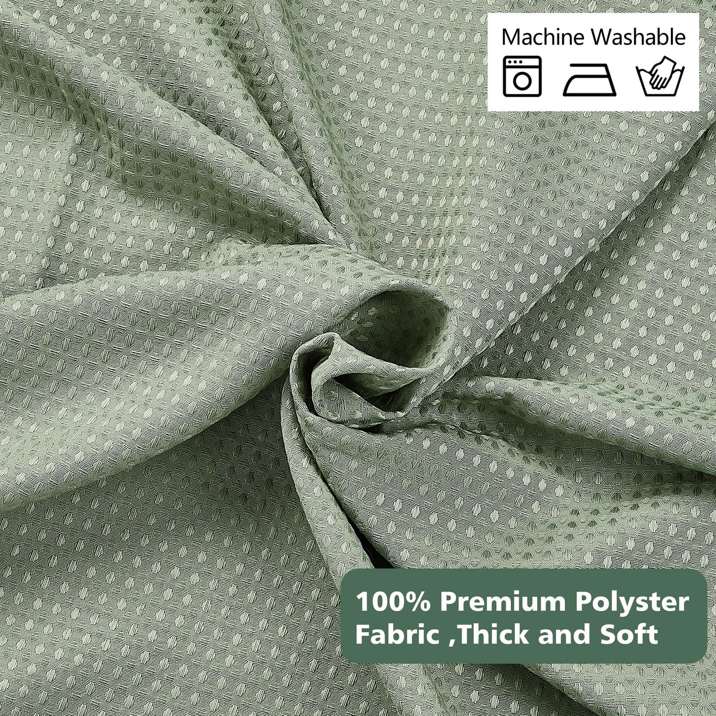 KAIMEIYU Shower Curtain Polyester Bath Curtains Heavy Duty with 12 Metal Hooks Bathroom Curtain Washable Waterproof for Bathtub and Bathroom 180 x