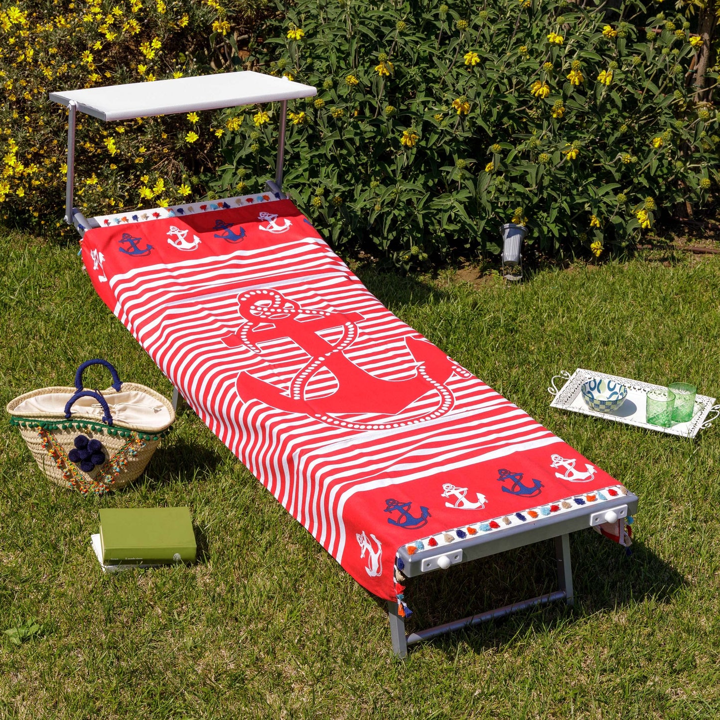 Baroni Home Beach Towel with Colourful Tassels, Sarong, Yoga Towel, Hammam Beach Towel, Super Absorbent and Quick Drying, Eco-Friendly, 90 x 170 cm