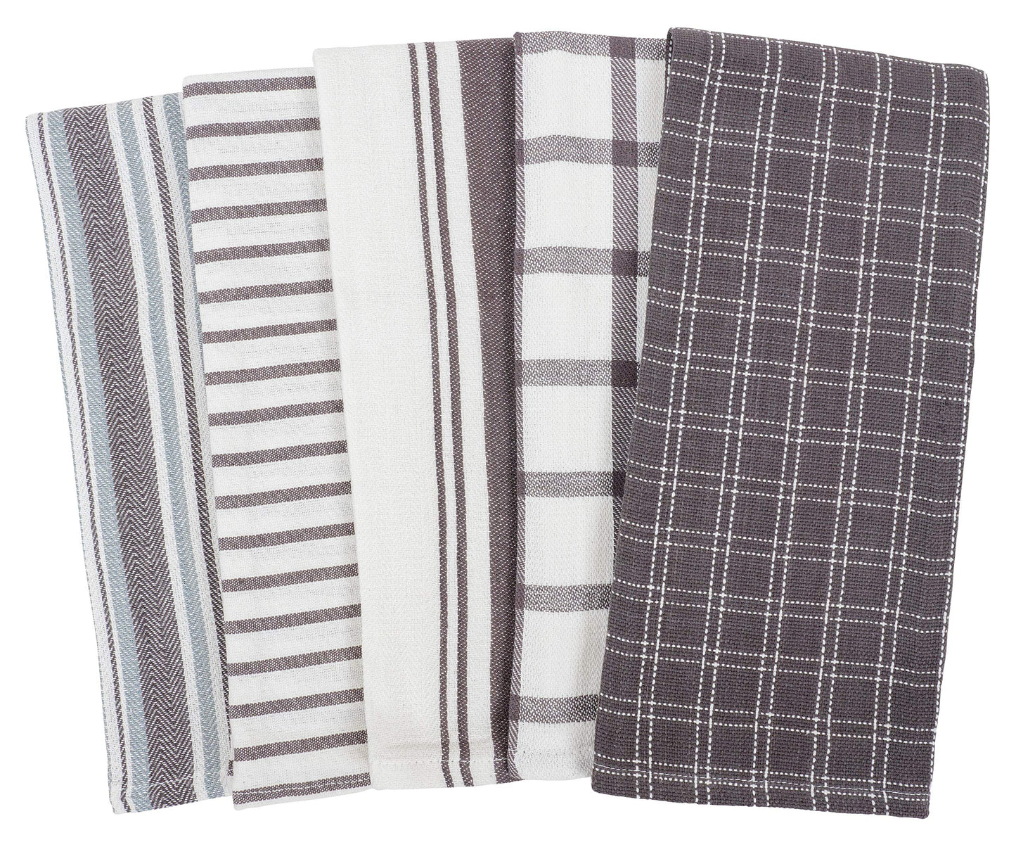 KAF Home Assorted Flat Kitchen Towels | Set of 10 Dish Towels, 100% Cotton - 18 x 28 inches | Ultra Absorbent Soft Kitchen Tea Towels