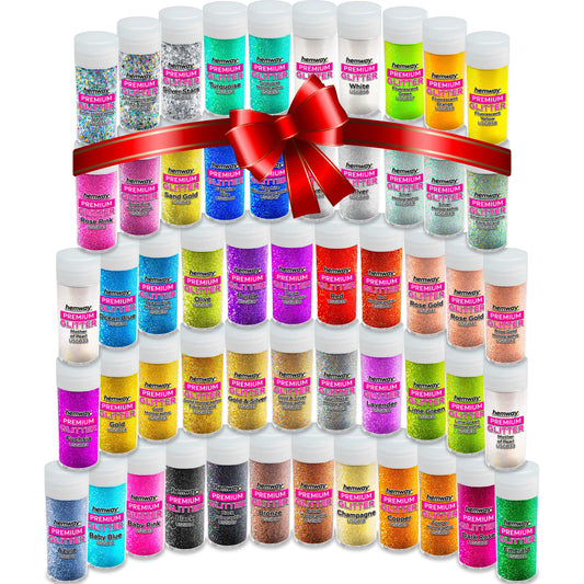 Ultra Sparkle Craft Glitter Shaker Box | 54 Ultra Fine Glitter Pots for Craft, 45 Colours Included, Christmas Crafts, Resin, Crafting, Art, Tumblers,
