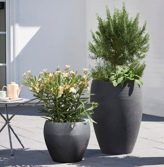 Scheurich Plant Pot, Black Granit, ? 40 cm, H?he 33 cm